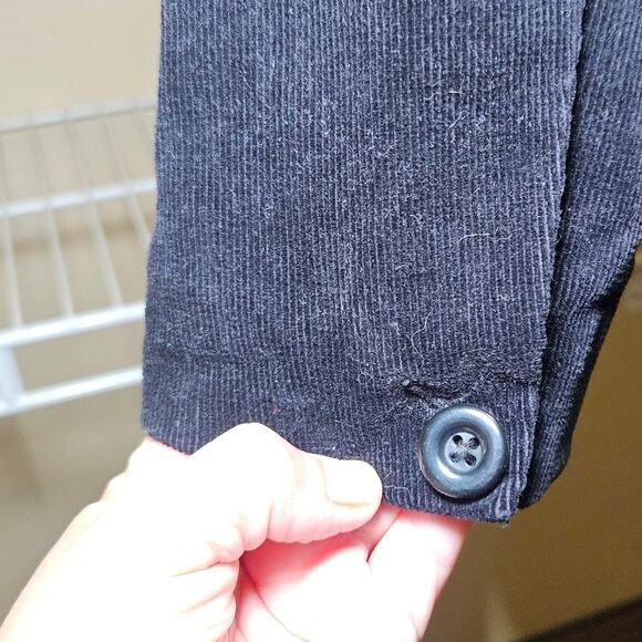 Old Navy Corduroy Blazer Womens XSmall Black Vintage Y2K Stretch Preppy Academia - Picture 4 of 8